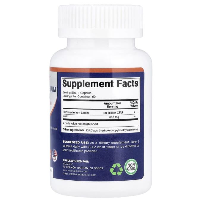 Vitamatic, Bifidobacterium Lactis, Gélules Hypromellose DRcaps®, 60 Gélules