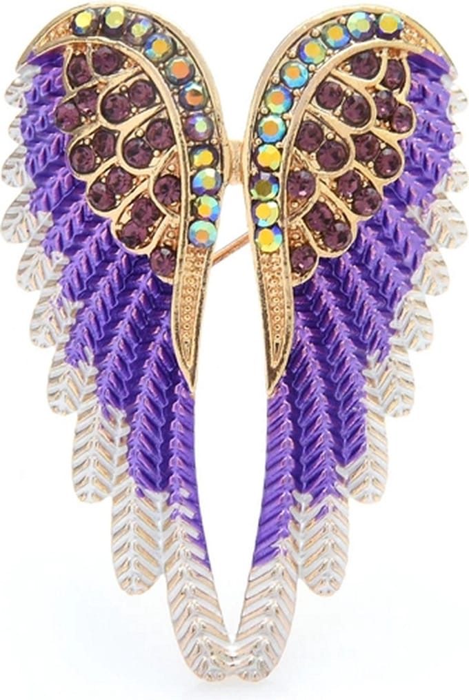 Broche 008 Paarse Vleugels