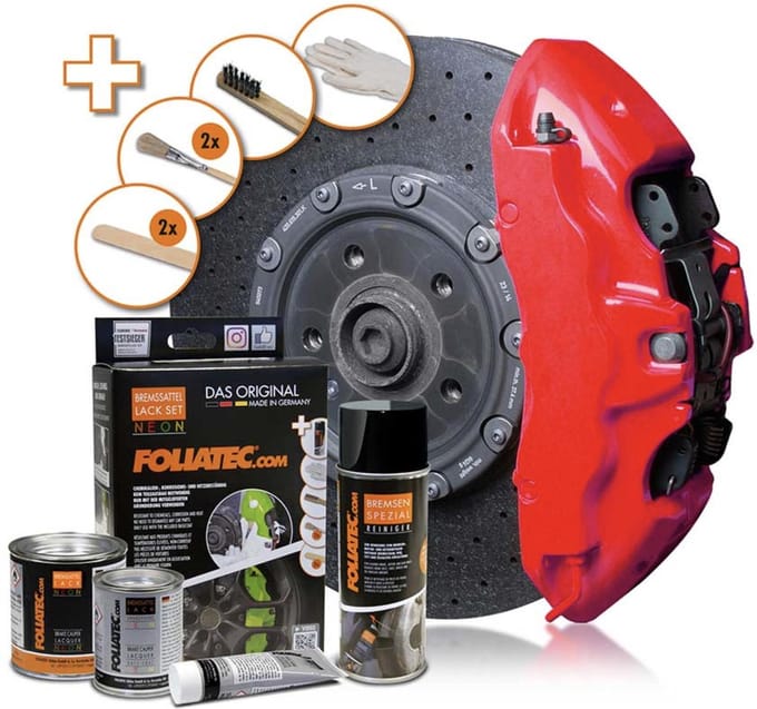 Foliatec Remklauwlakset - NEON rood - 4 Componenten