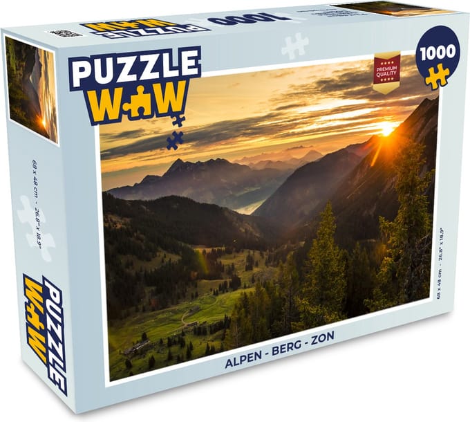 Puzzel Alpen - Berg - Zon - Legpuzzel - Puzzel 1000 stukjes volwassenen