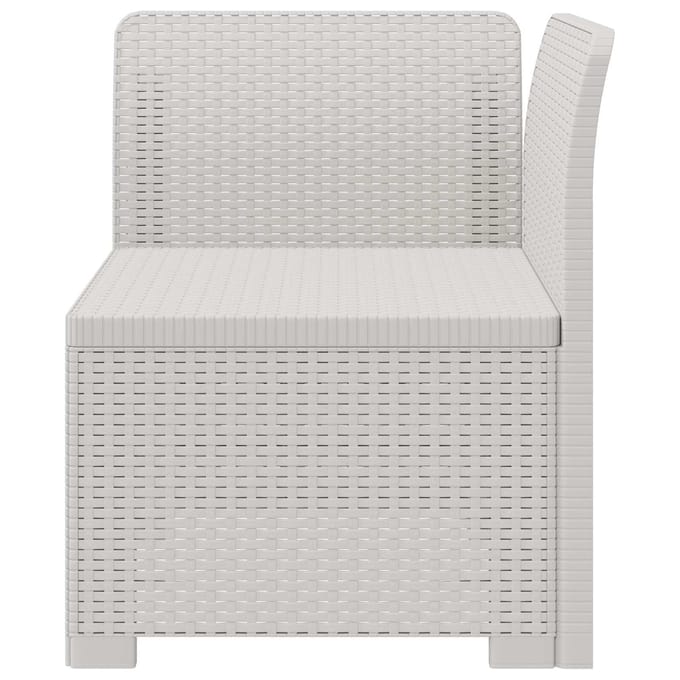 vidaXL - Eén-zits - Tuin - Sofa - Rieten - Look - PP - Wit