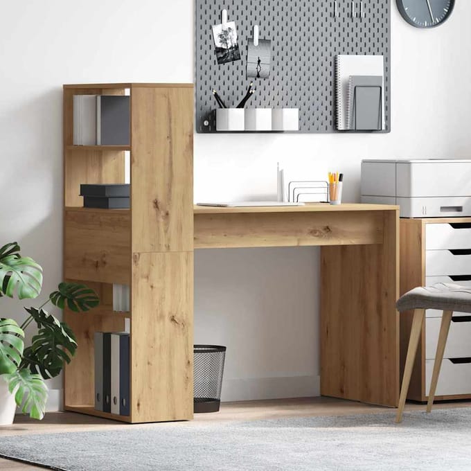 vidaXL - Bureau - Artisan - Eiken - Bewerkt - hout - 113 - x - 54 - x - 120 - cm