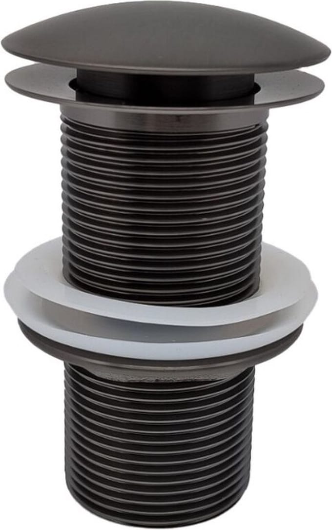 Sanifun Soni clickwaste verlengd 5/4 gunmetal met overloop – universele wastafelafvoer