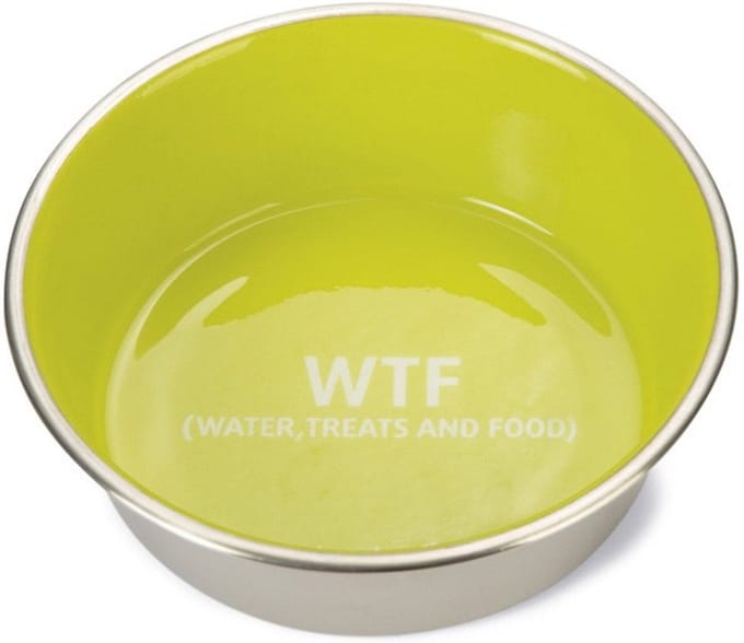 Beeztees Eetbak Rvs Wtf Hond Groen - Hondenvoerbak - Ø20x6 cm