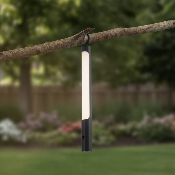 Lindby LED oplaadbaar licht Kompis, antraciet, dimbaar, IP54