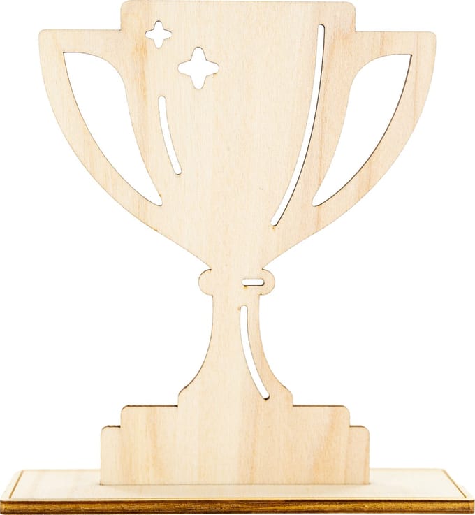 Trofee - beker - Triplex - medium - 3 stuks