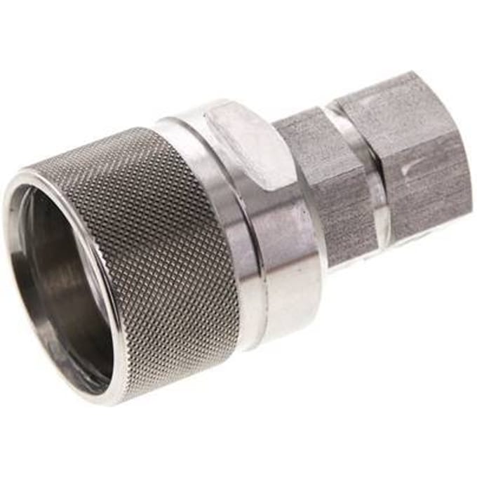 RVS DN 10 Hydraulische Koppeling Insteeknippel G 3/8 inch Binnendraad ISO 14541 D M28 x 2