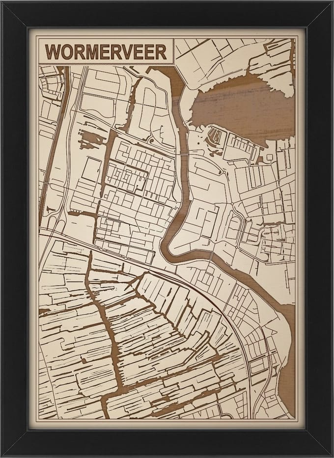 Houten stadskaart van Wormerveer