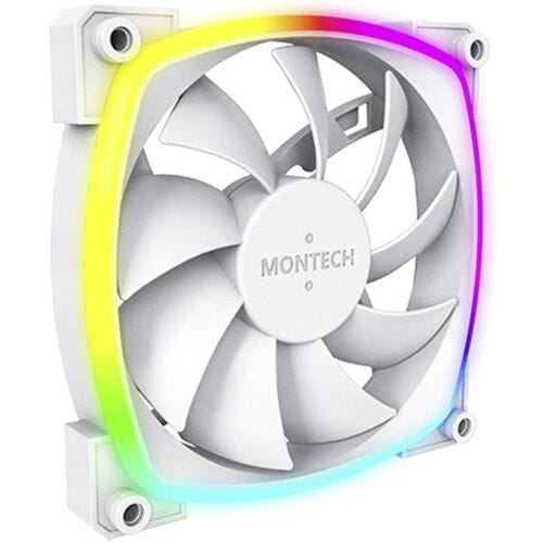 Montech AX120 PWM WH - Case ventilator - 120mm - Wit met RGB-licht - 27 dBA