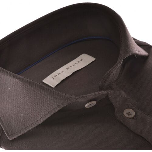 John Miller Overhemd The Miller Short Sleeve Hyperstretch Shirt Donker Bruin / male