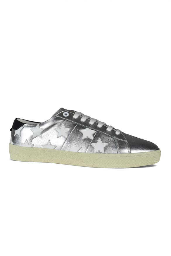 Saint Laurent Court Klassieke Sneakers Zilver