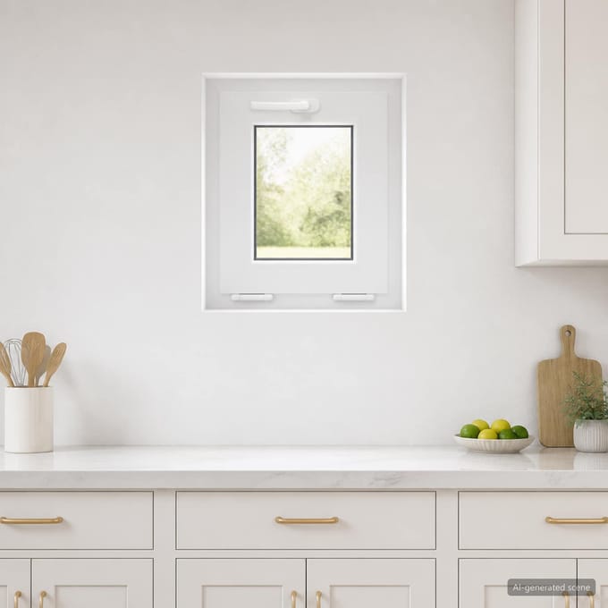 vidaXL - Kleur - binnenkant - kelderraam - Wit - RISOR - 40 - x - 45 - cm