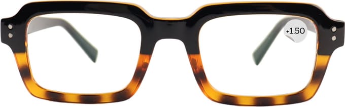 Montour Leesbril - DEAN - plus 1.50 - Vierkant Model - Zwart - Matt Print - Dames - Heren - Unisex