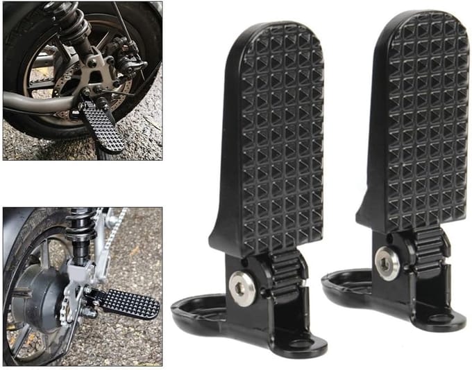 Fietspedalen - Aluminiumlegering - Fietsframe - Antisliptextuur - Opvouwbaar - Draagbaar - Set van 2 - Zwart