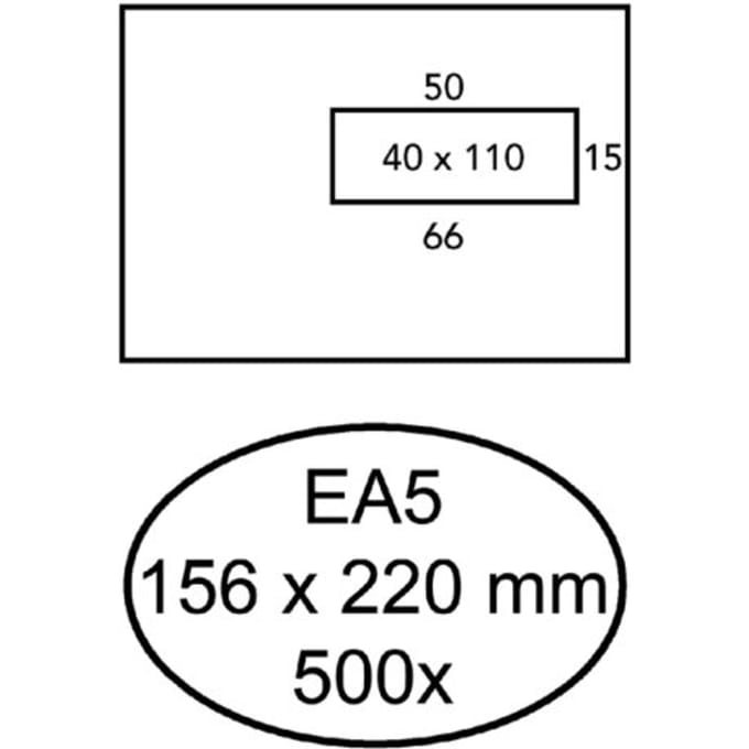 Envelop Quantore 156x220mm venster 4x11cm rechts 500 stuks
