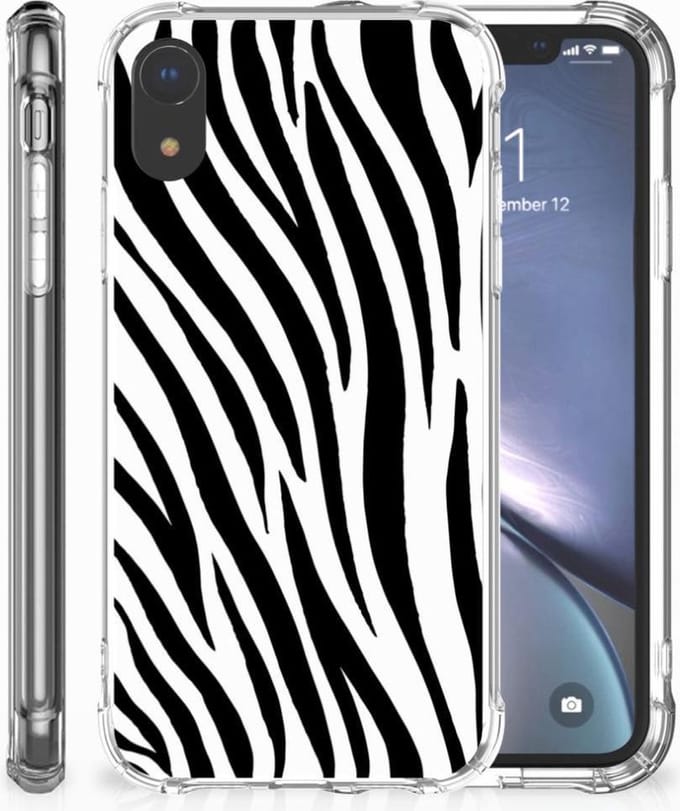 Back Cover voor Apple iPhone Xr Case Anti-shock Zebra