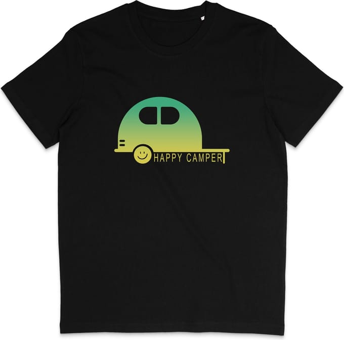 Dames T Shirt Heren - Caravan Kamperen - Zwart - S
