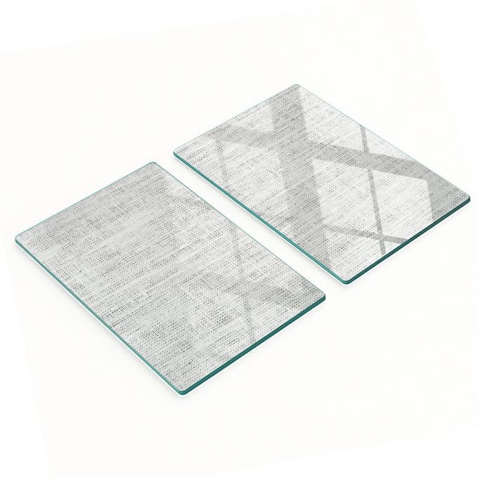 Multifunctionele decoratieve glazen keukenplanken, wit canvas, 2x40x52 cm