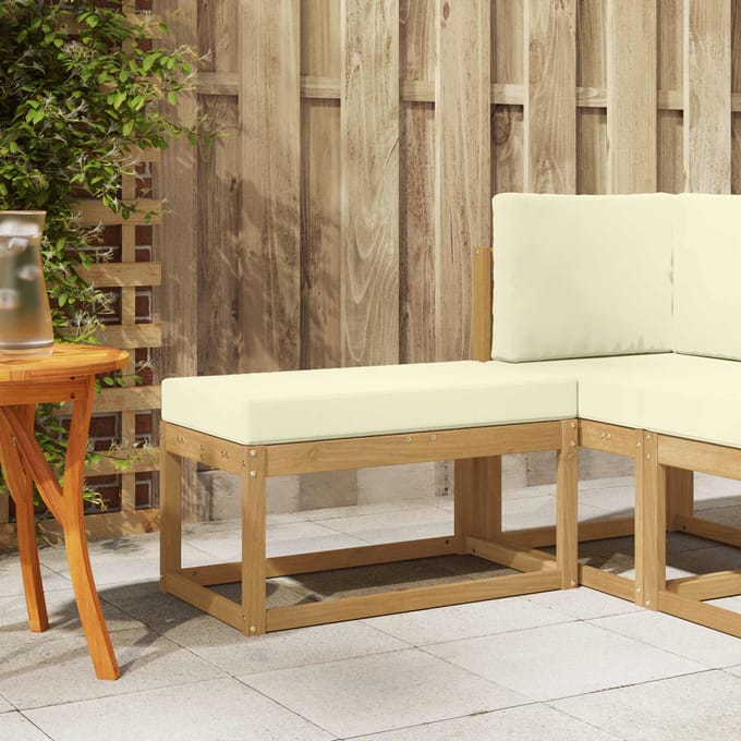 vidaXL - Buitenstoel - Bank - Massief - Acacia - Hout - Wit