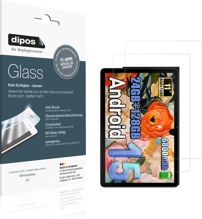 dipos – 2x Pantserfolie geschikt voor Whitedeer A7 | 9H Screenprotector