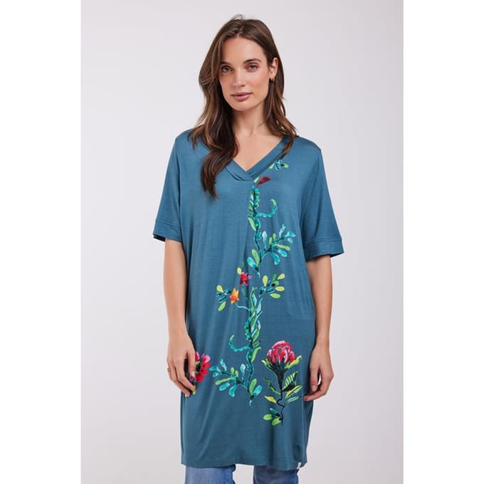 DIDI Dames Loose dress Bisou print Hydro Fiesta panel maat 38