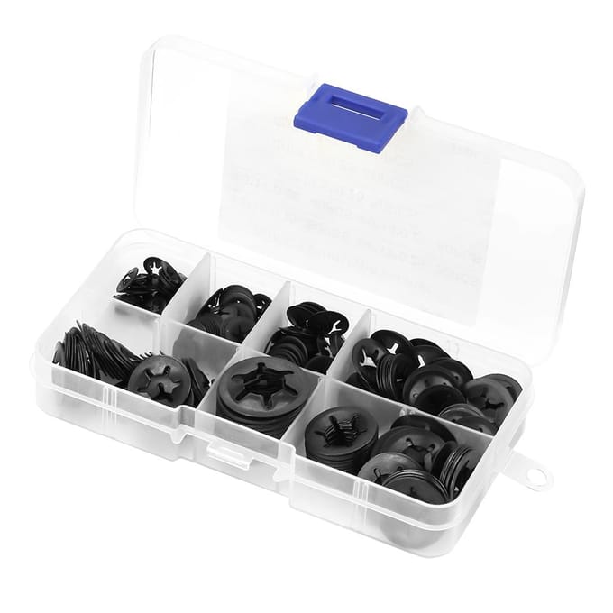 260 stuks Mangaanstaal Push-on Ringen Borgringen Set 345681012mm