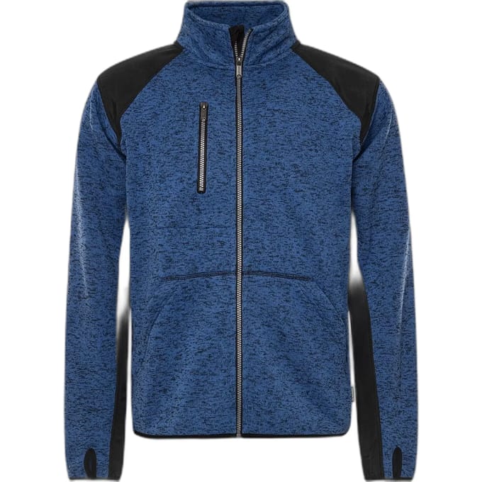 Fristads Fleece Sweatjack 7451 Prkn - Blauw/Zwart - S