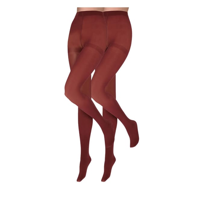 Dames panty 60 denier - microfiber - 2-Pak - Burgundy / S/M