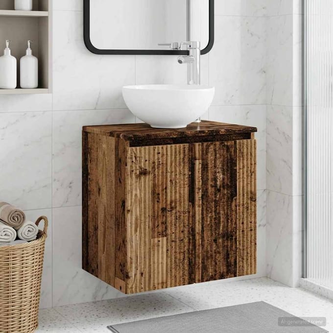 vidaXL - Wandgemonteerde - wastafel - van - een - meubel - Oud - hout