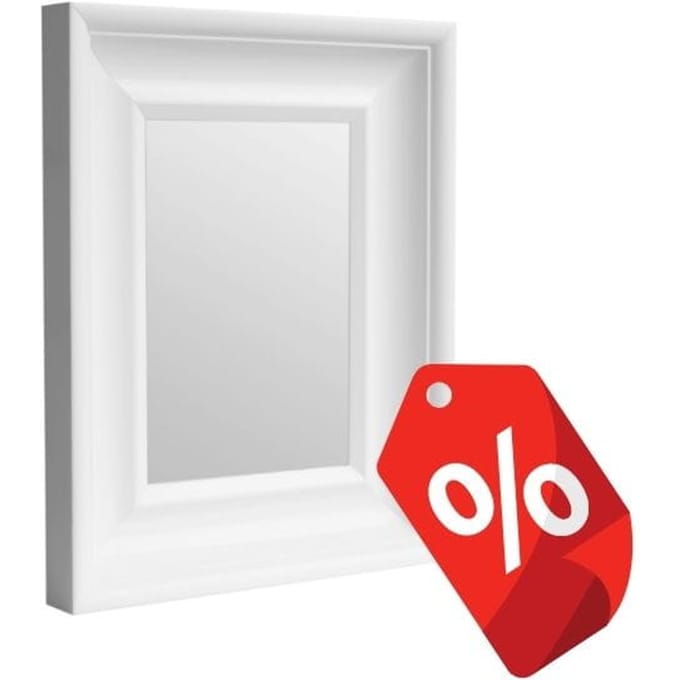 BD art - Klassieke Houten Spiegel - 36x45 cm - Wit