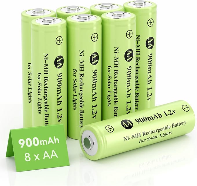 Oplaadbare AA-batterij 1.2V 900 mAh voor zonne-verlichting en buitenverlichting