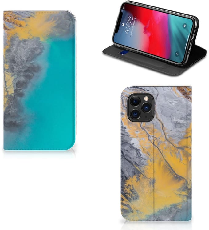 Apple iPhone 11 Pro Standcase Marble Blue Gold