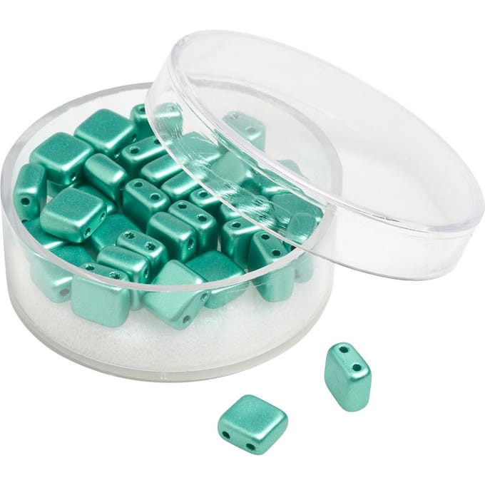 Glaskraal "Vierkant", 35 stuks - Groen
