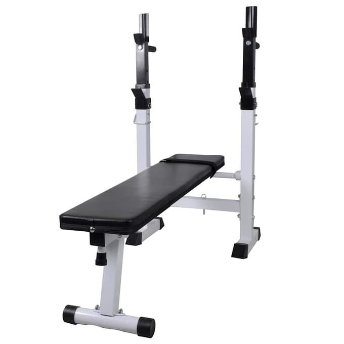 vidaXL - Trainingsbank - met - gewichtenrek - en - halterset - 90 - kg