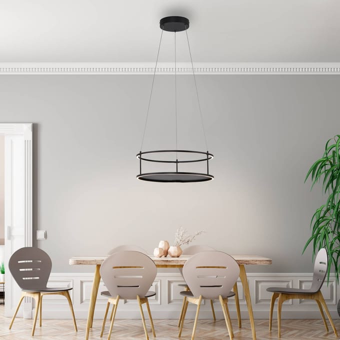 Paul Neuhaus LED hanglamp Conni, zwart, Ø 50 cm