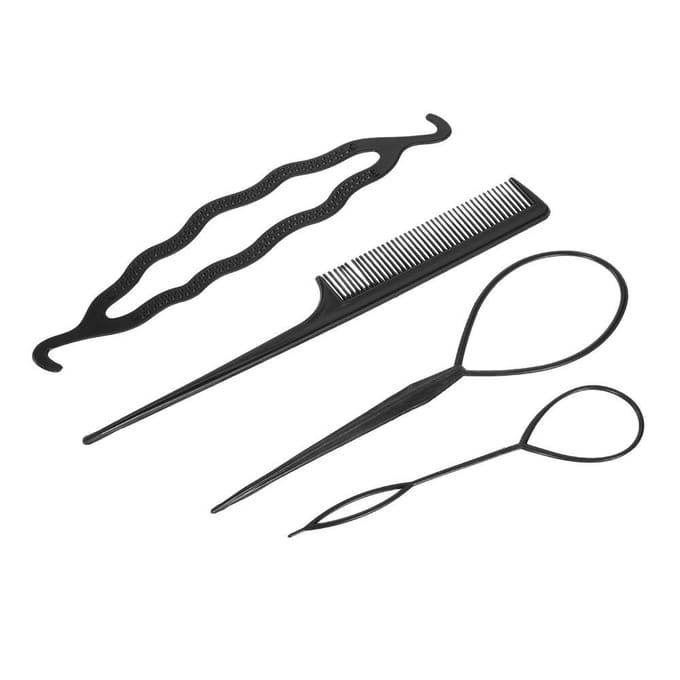 4 stuks Hair Twist Styling Clip Stick Pin Bun Braid Maker Haaraccessoires Kit DIY Haarstijltool gray