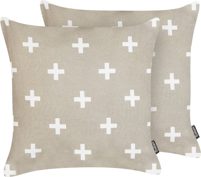 VELLEIA - Sierkussen set van 2 - Taupe - 45 x 45 cm - Katoen