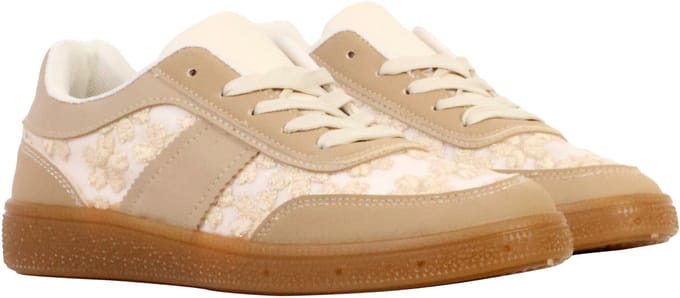 Supermodieuze lage sneakers met veters