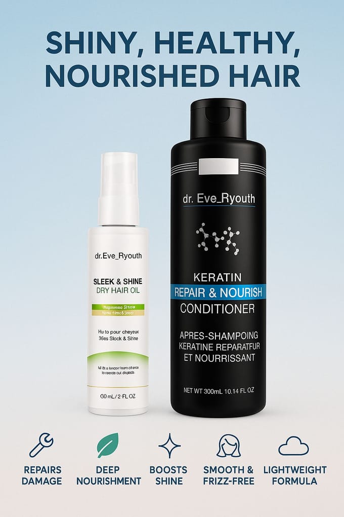 Dr. Eve_Ryouth Keratine Conditioner + Glad & Glanzend Haarolie 360