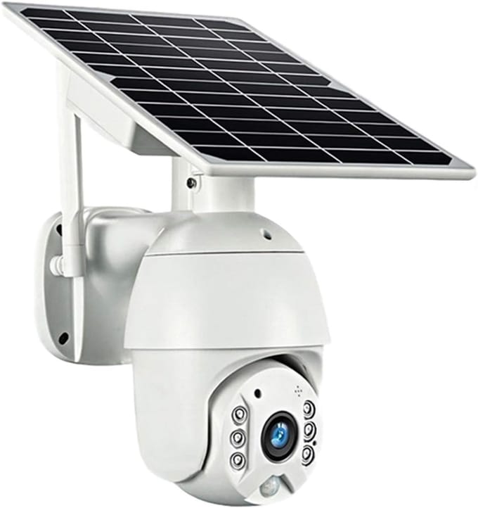Bewakingscamera Buiten - 4G WiFi Camera - Huis Beveiligen - Zonne-energie Opladen - 1080p HD - Wit