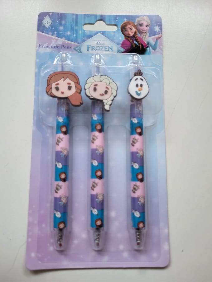 Frozen set van 3 erasable gel pennen