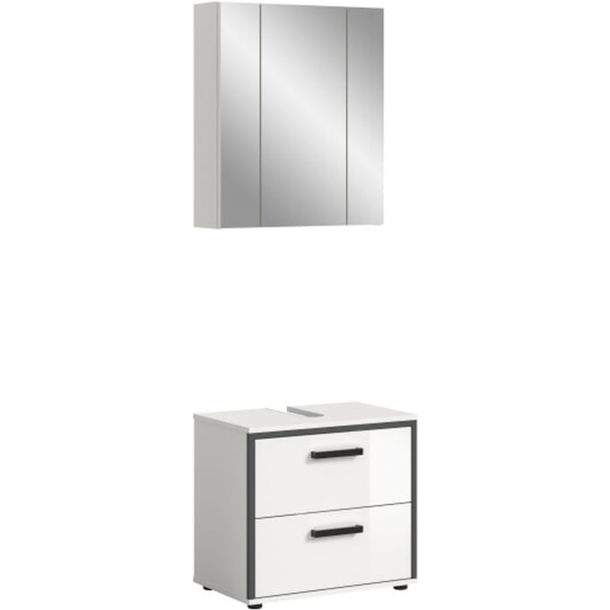 Furnilux Moderne badcombinatie met spiegelkast en wastafel compacte opbergoplossing