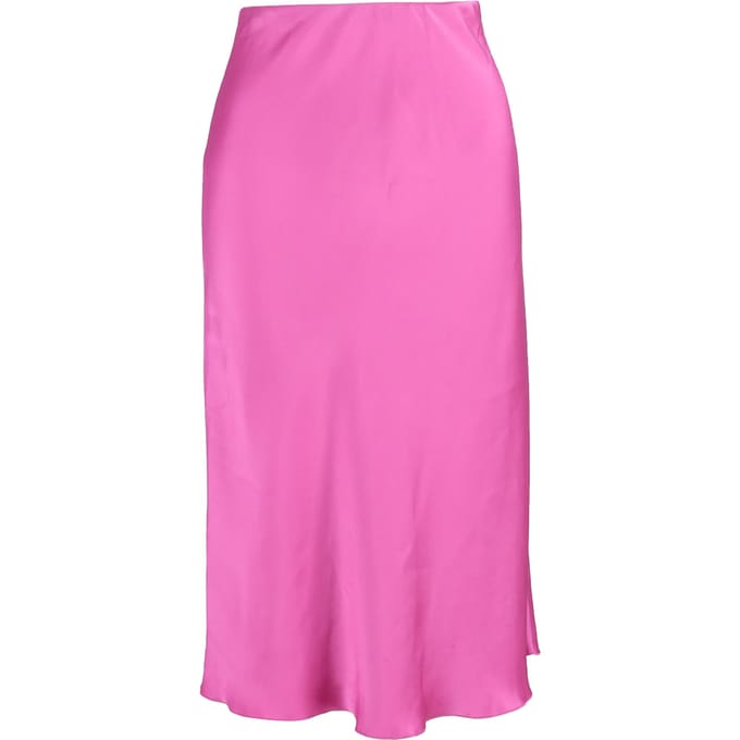 Nanushka midi-rok in roze satijn