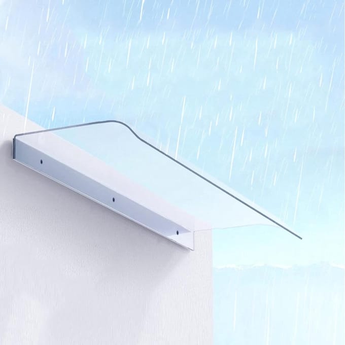 Regendak Deur - Luifel Buitendeur - Bescherming tegen Weer - Polycarbonaat Materiaal - 50x250cm - Transparant