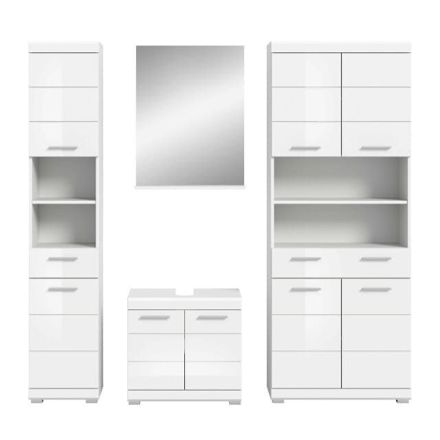 Scout badkamercombinatie wit hoogglans MDF TZ wit NB - 34x186x191cm