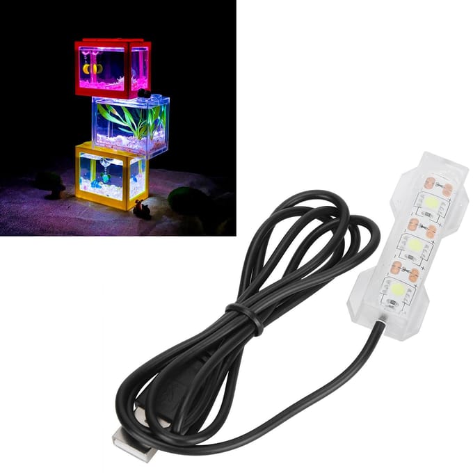 Klein aquarium waterplant licht desktop aquarium mini decoratie zachte led lamp white