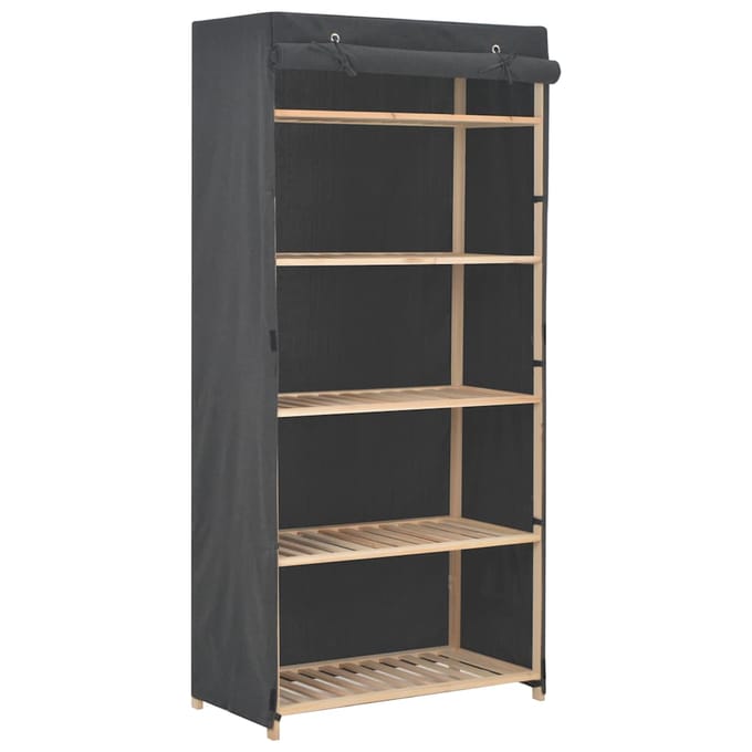 vidaXL - Kledingkast - 79x40x170 - cm - stof - grijs