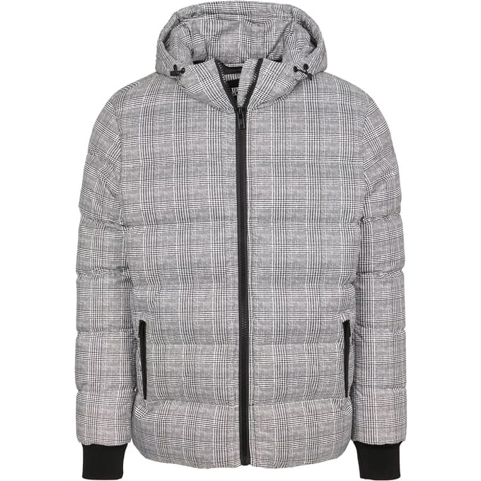 Urban Classics Gewatteerd jack -S- Check Wit/Zwart