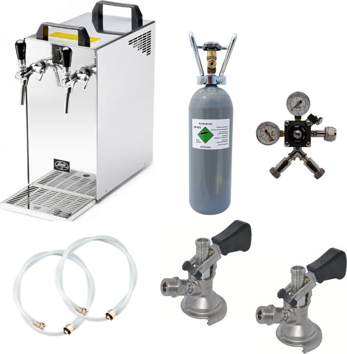 Complete set - Biertap - Kontakt 40 - 2-kraans, 50 liter/u - met 2 x Fustkoppeling Type M