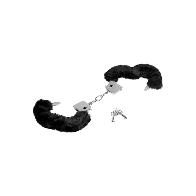 Gp Furry Handcuffs Black
